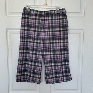 Sport Haley Cropped Shorts Women’s Size 4 Purple Gray Plaid Stretch Golf